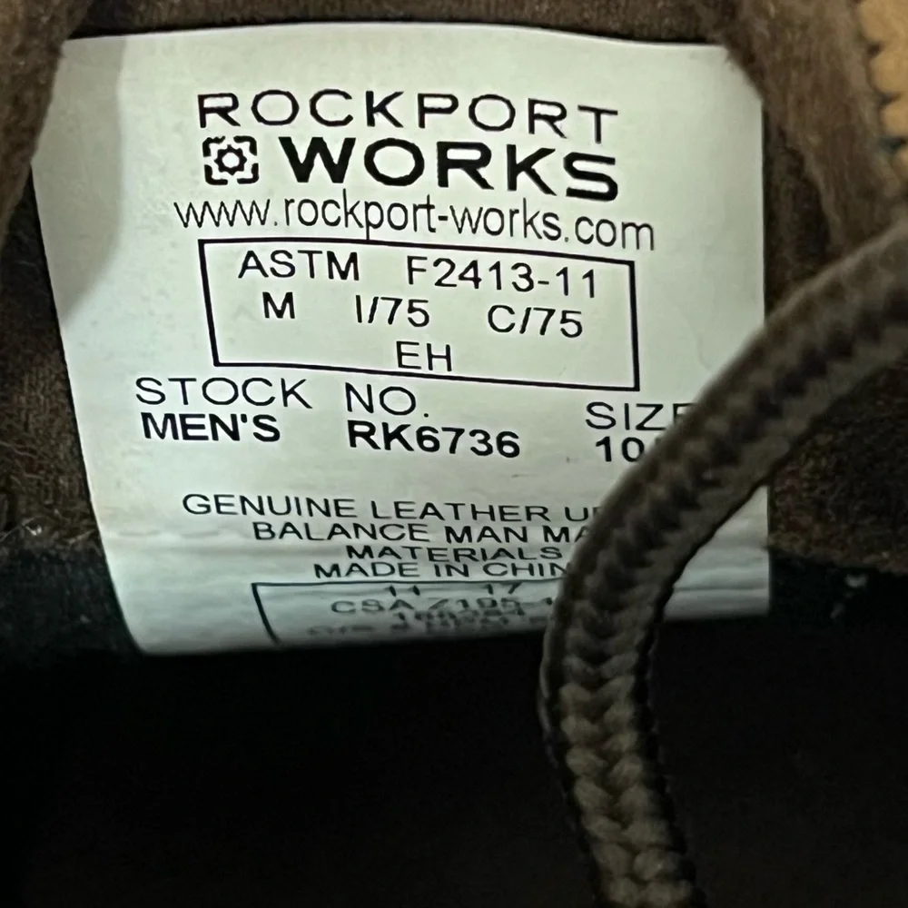 Rockport Works Sailing Club Men's Brown leather Three Eye Tie Boat Shoe - RK6736
